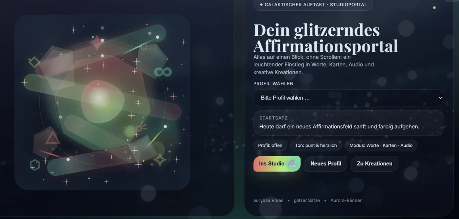 Affirmationsportal – echter App-Einblick