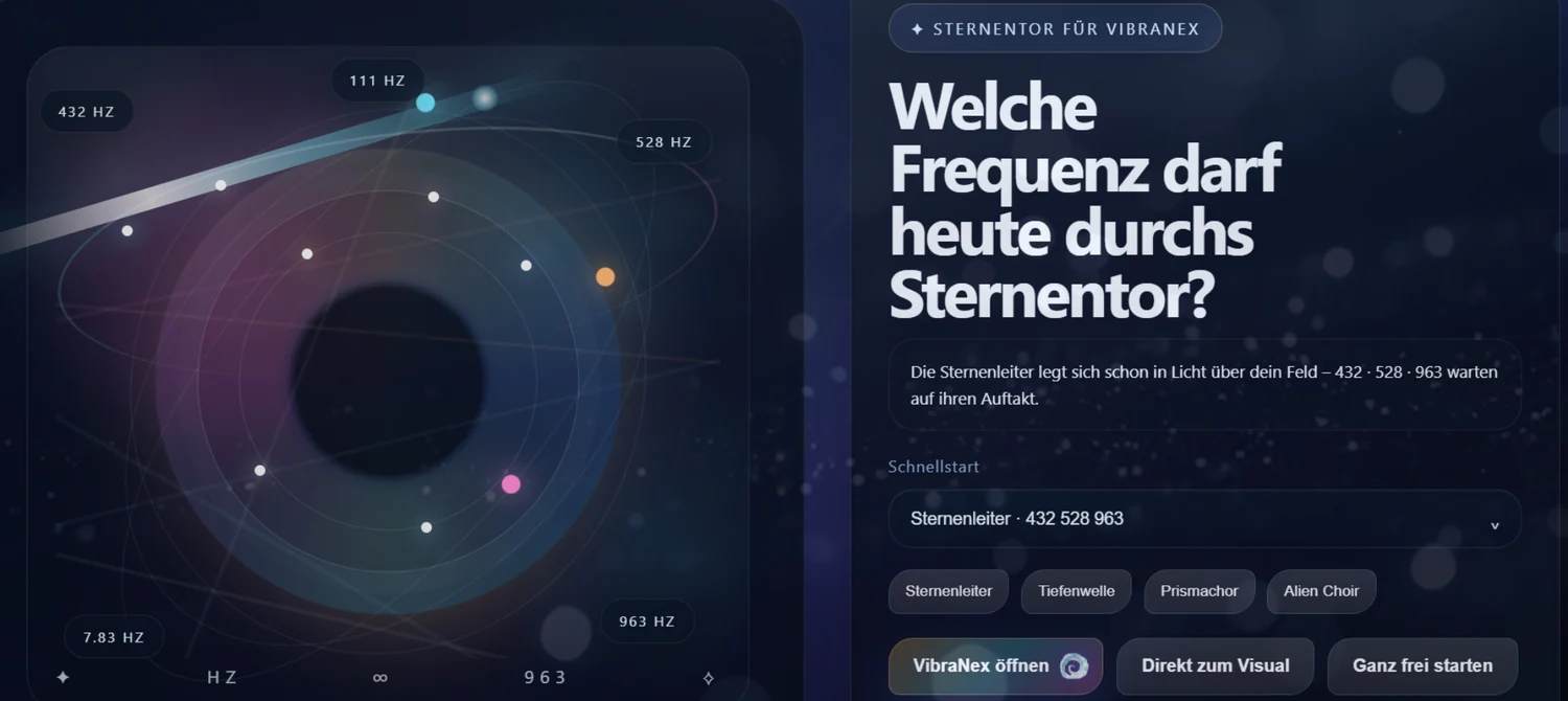 Frequenz-Sternentor – echter App-Einblick